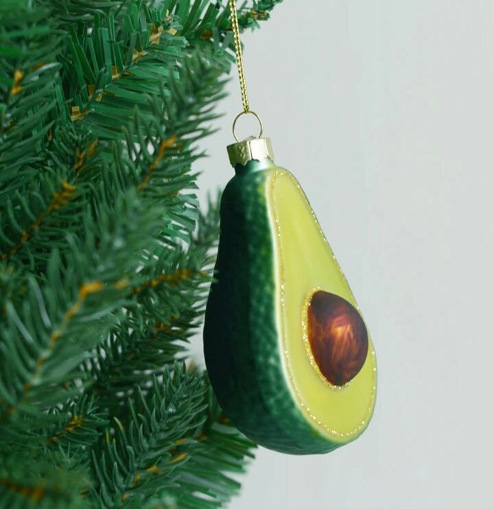 Avocado Glass Christmas Ornament