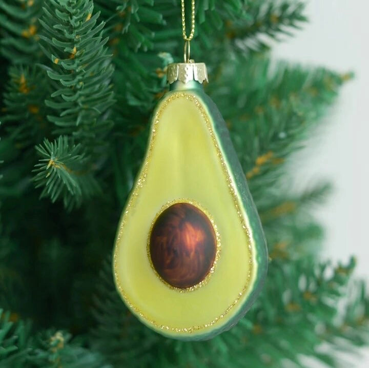 Avocado Glass Christmas Ornament