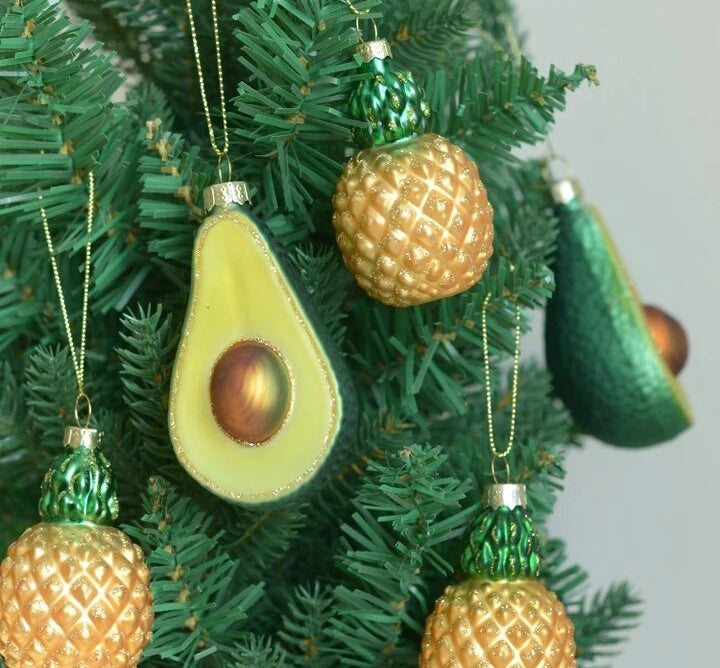 Avocado Glass Christmas Ornament