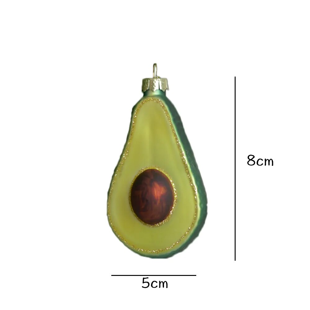 Avocado Glass Christmas Ornament