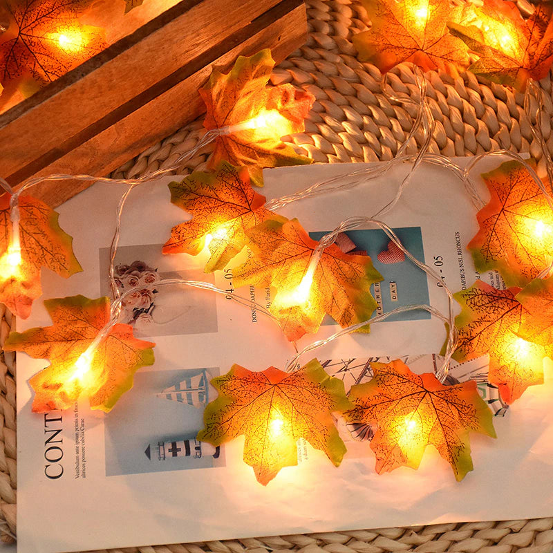 Fall Leaf LED String Lights