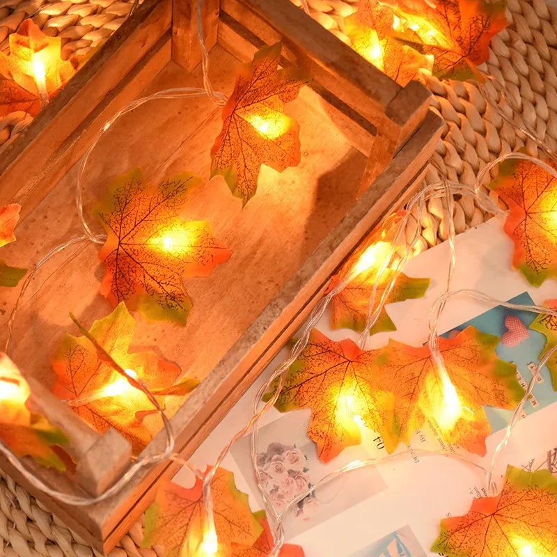 Fall Leaf LED String Lights