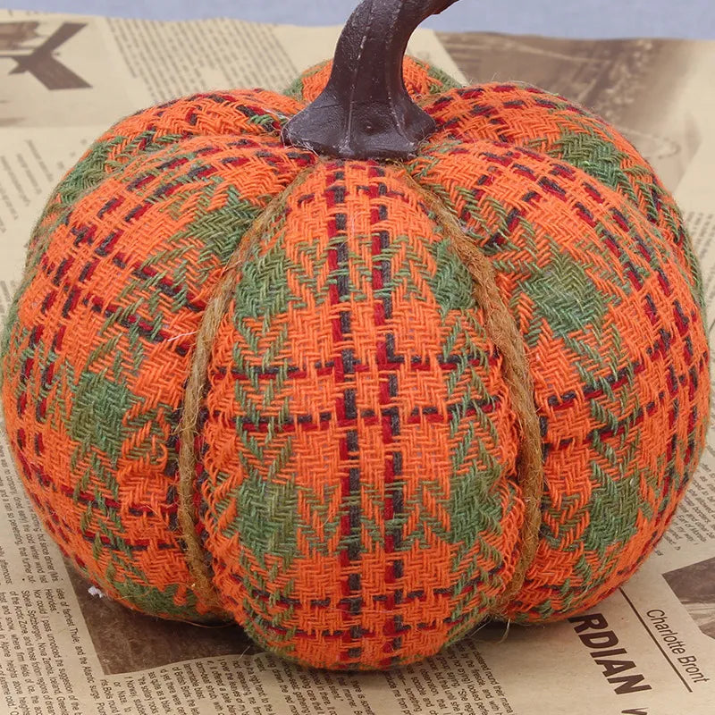 Knit Plaid Pumpkin