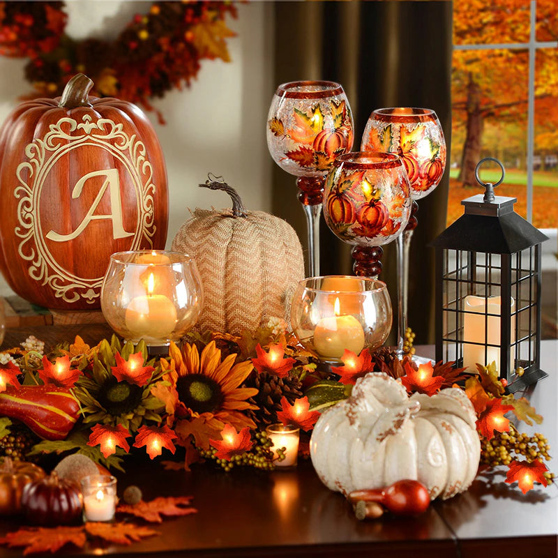 Fall Leaf LED String Lights