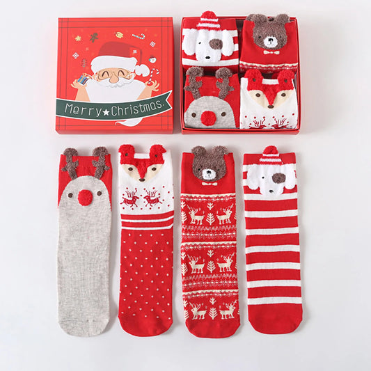 Women's Christmas Animal Fuzzy Sock Pack