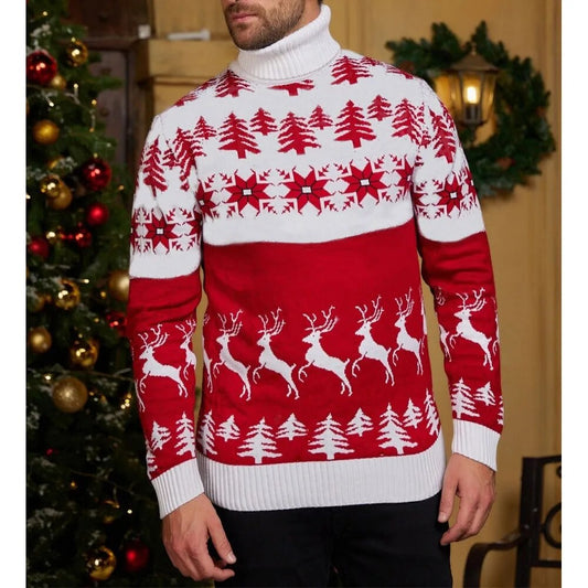 Mens Turtleneck Pattern Sweater