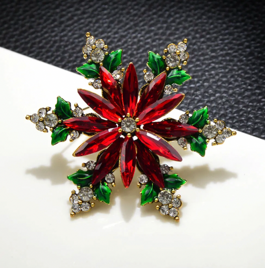 Christmas Flower Brooch