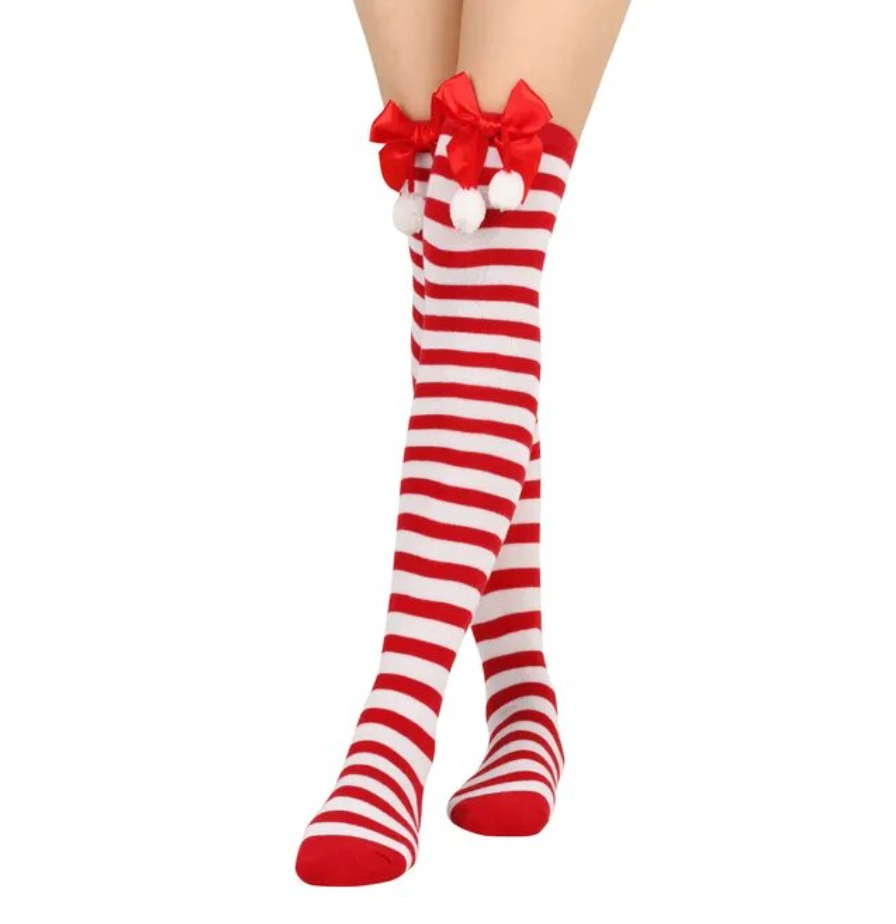 Over-the-Knee Bow Socks