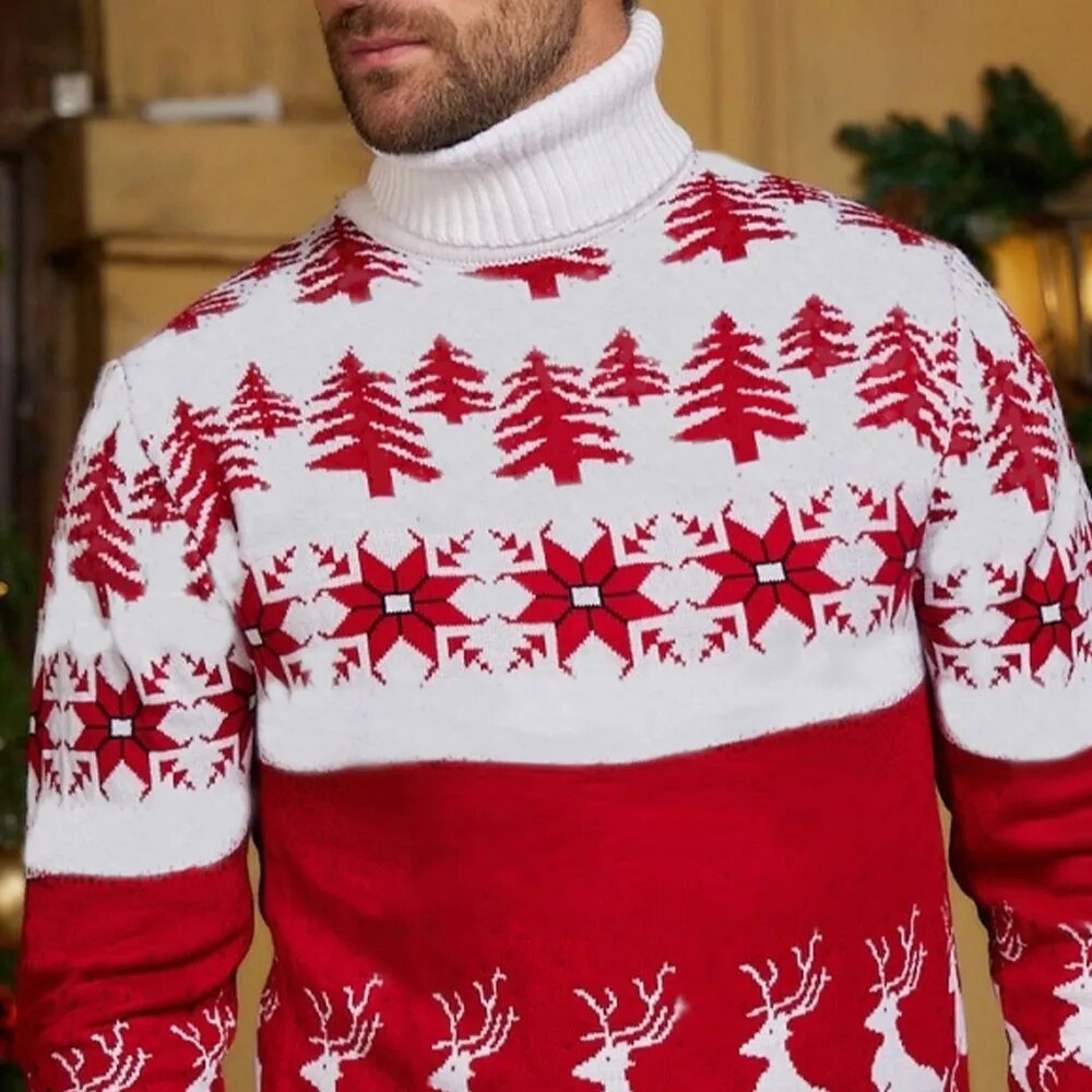 Mens Turtleneck Pattern Sweater